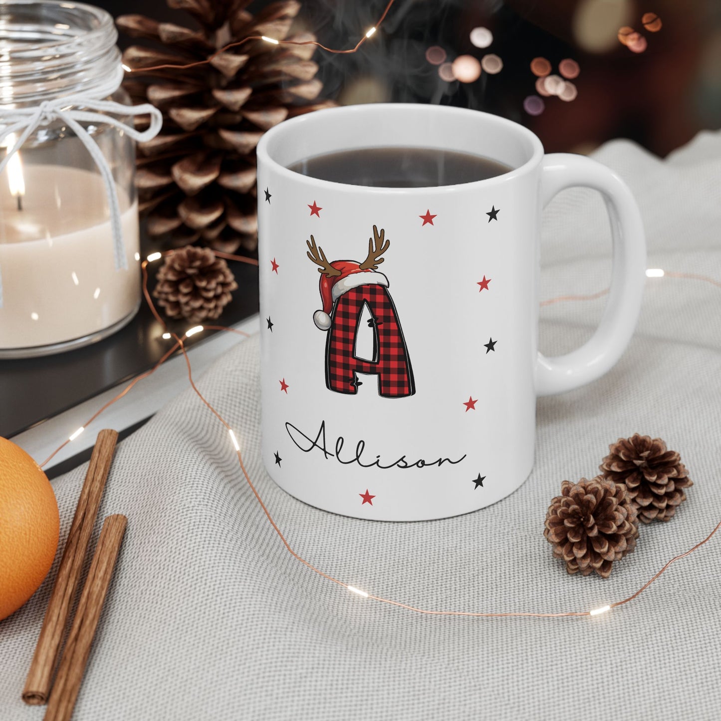 Letter Name Christmas Alphabet 1 - Personalized Ceramic Mug