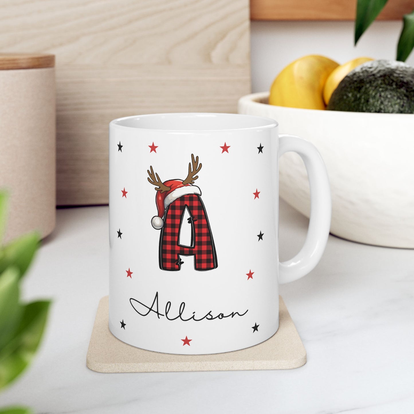 Letter Name Christmas Alphabet 1 - Personalized Ceramic Mug