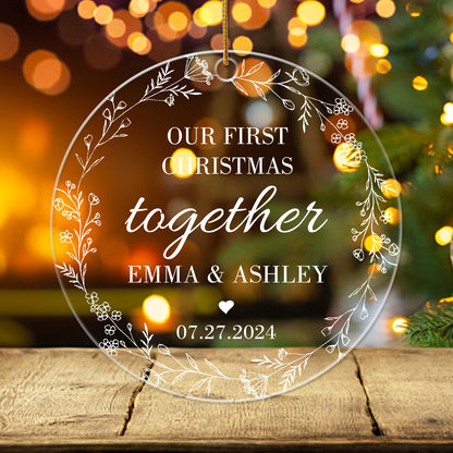 Our First Christmas Together 1 - Personalized Circle Acrylic Ornament