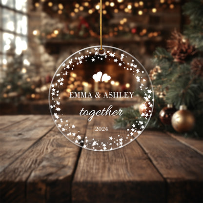 Our First Christmas Together 2 - Personalized Circle Acrylic Ornament