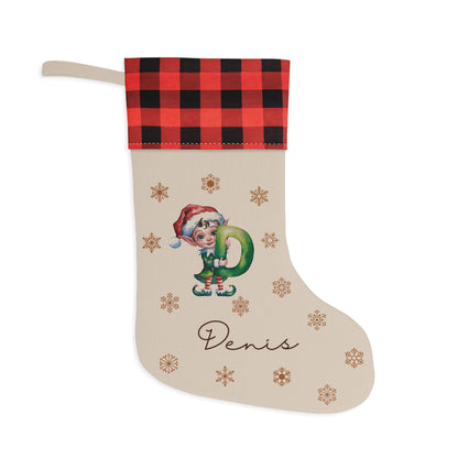 Christmas Stocking Watercolor red/black - Personalized Christmas Stocking