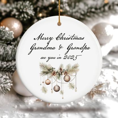 Grandparents 12 - Ceramic Circle Ornament