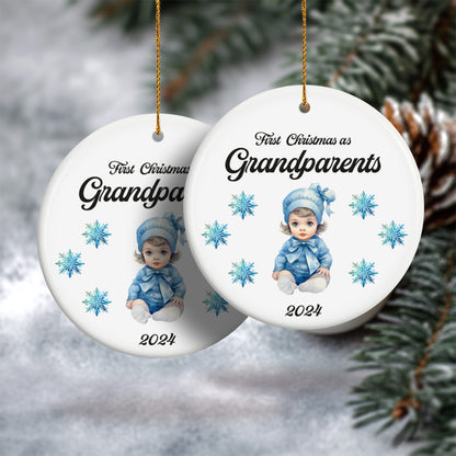 Grandparents 9 - Ceramic Circle Ornament