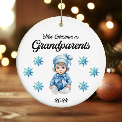 Grandparents 9 - Ceramic Circle Ornament