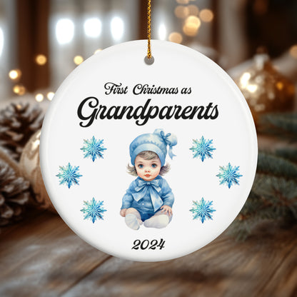 Grandparents 9 - Ceramic Circle Ornament