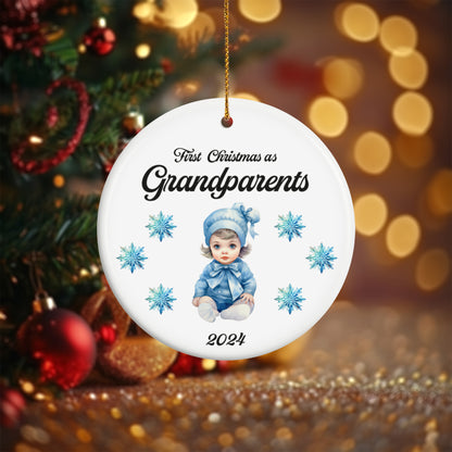 Grandparents 9 - Ceramic Circle Ornament