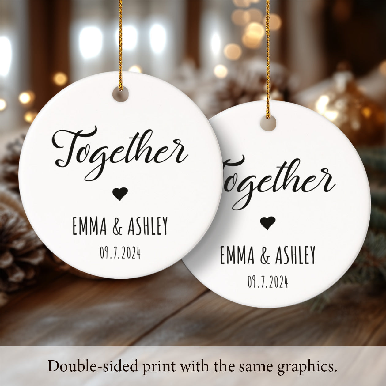 Together 1 - Ceramic Circle Ornament