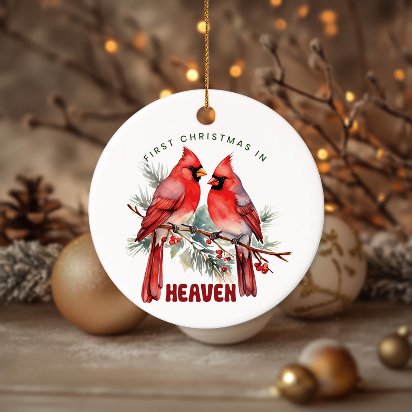 Memorial Cardinal 1 - Ceramic Circle Ornament