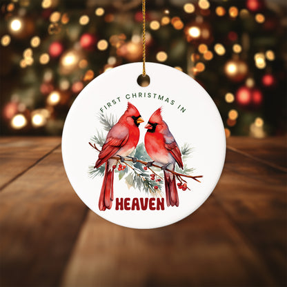 Memorial Cardinal 1 - Ceramic Circle Ornament