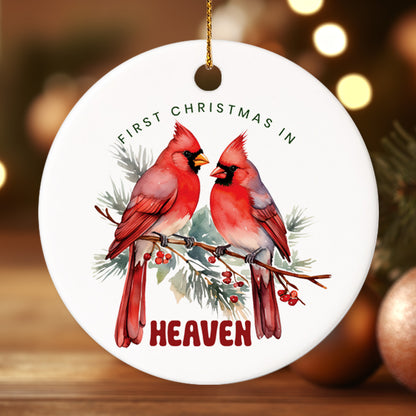 Memorial Cardinal 1 - Ceramic Circle Ornament