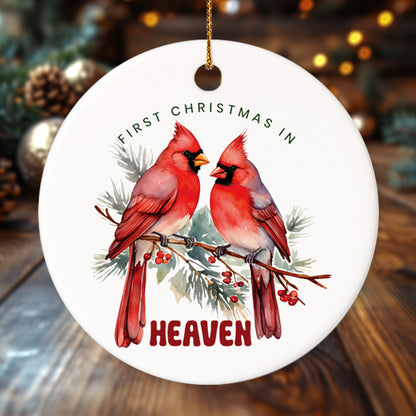 Memorial Cardinal 1 - Ceramic Circle Ornament