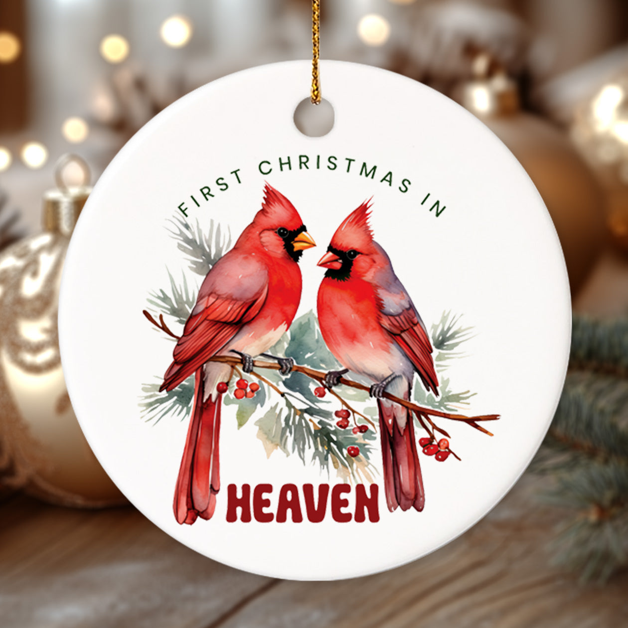 Memorial Cardinal 1 - Ceramic Circle Ornament