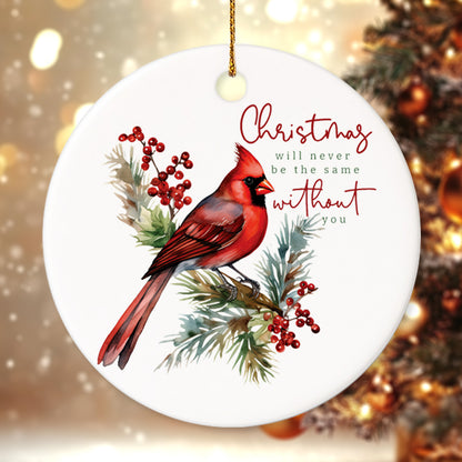 Memorial Cardinal 2 - Ceramic Circle Ornament