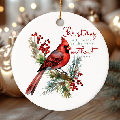 Memorial Cardinal 2 - Ceramic Circle Ornament