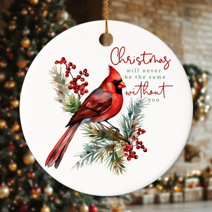 Memorial Cardinal 2 - Ceramic Circle Ornament