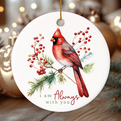 Memorial Cardinal 4 - Ceramic Circle Ornament