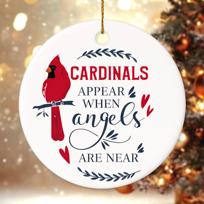 Memorial Cardinal 5 - Ceramic Circle Ornament