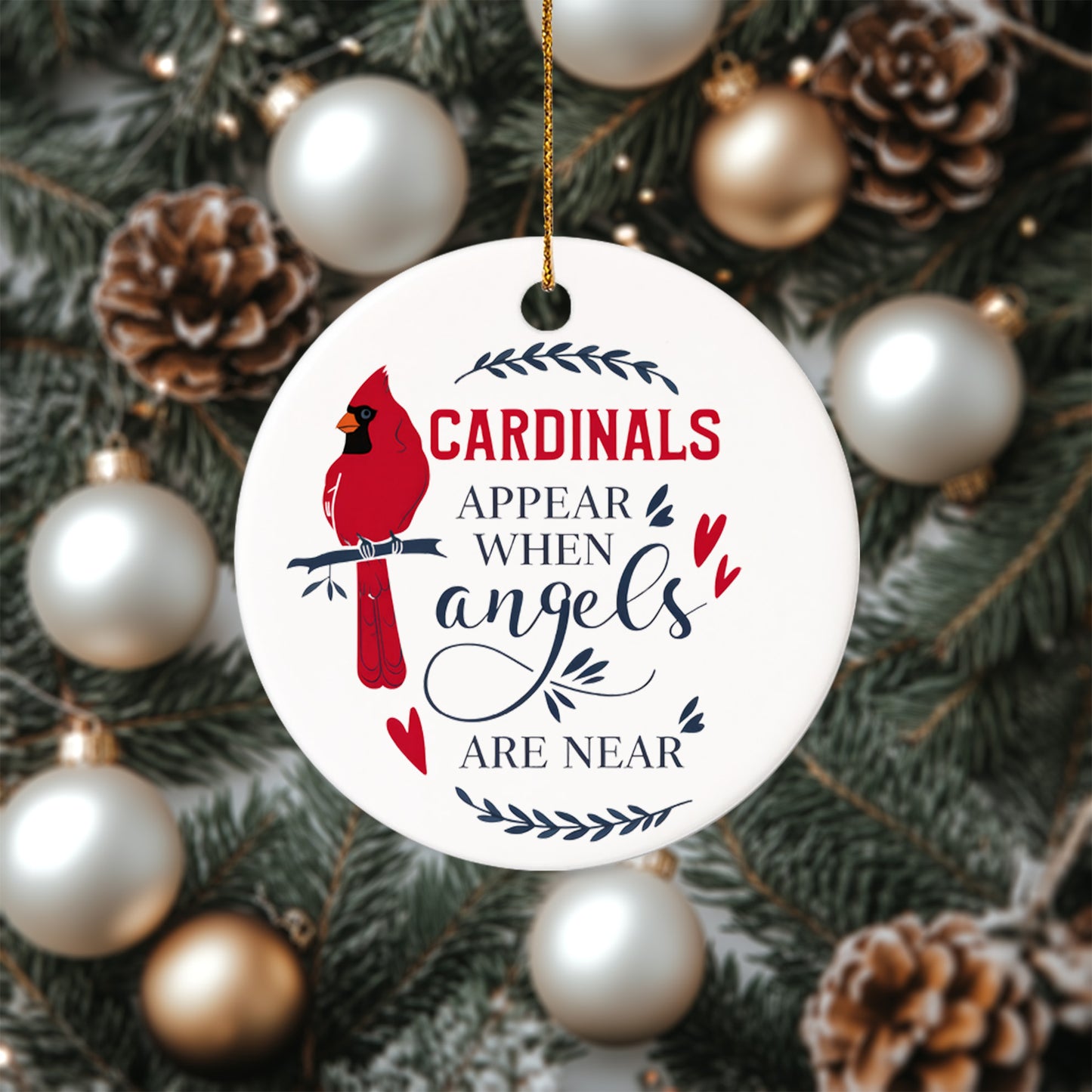 Memorial Cardinal 5 - Ceramic Circle Ornament