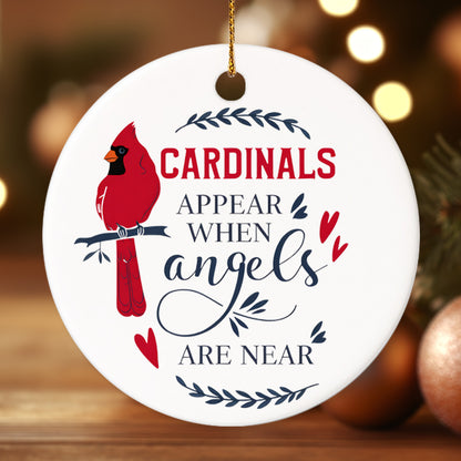 Memorial Cardinal 5 - Ceramic Circle Ornament