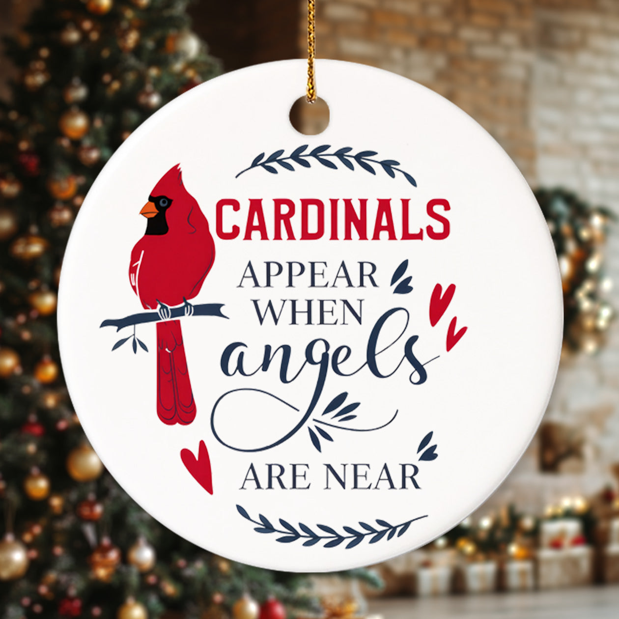 Memorial Cardinal 5 - Ceramic Circle Ornament