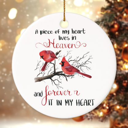 Memorial Cardinal 7 - Ceramic Circle Ornament