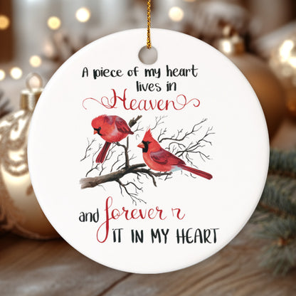 Memorial Cardinal 7 - Ceramic Circle Ornament