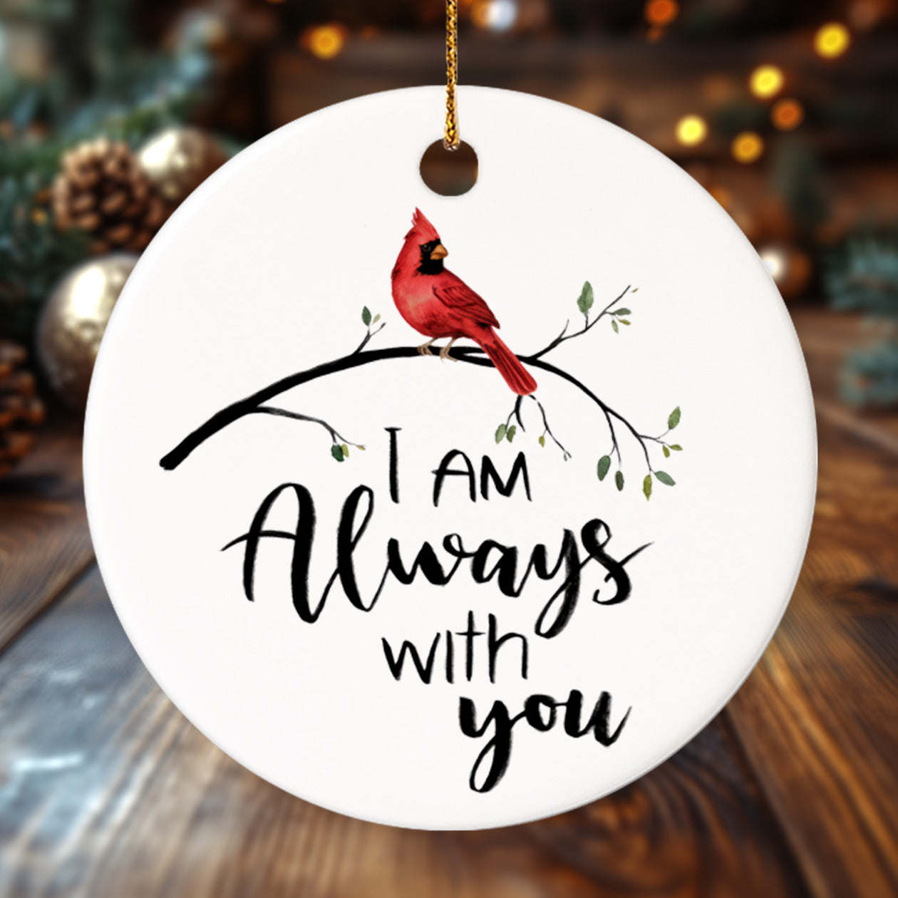 Memorial Cardinal 10 - Ceramic Circle Ornament