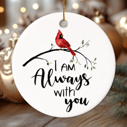 Memorial Cardinal 10 - Ceramic Circle Ornament