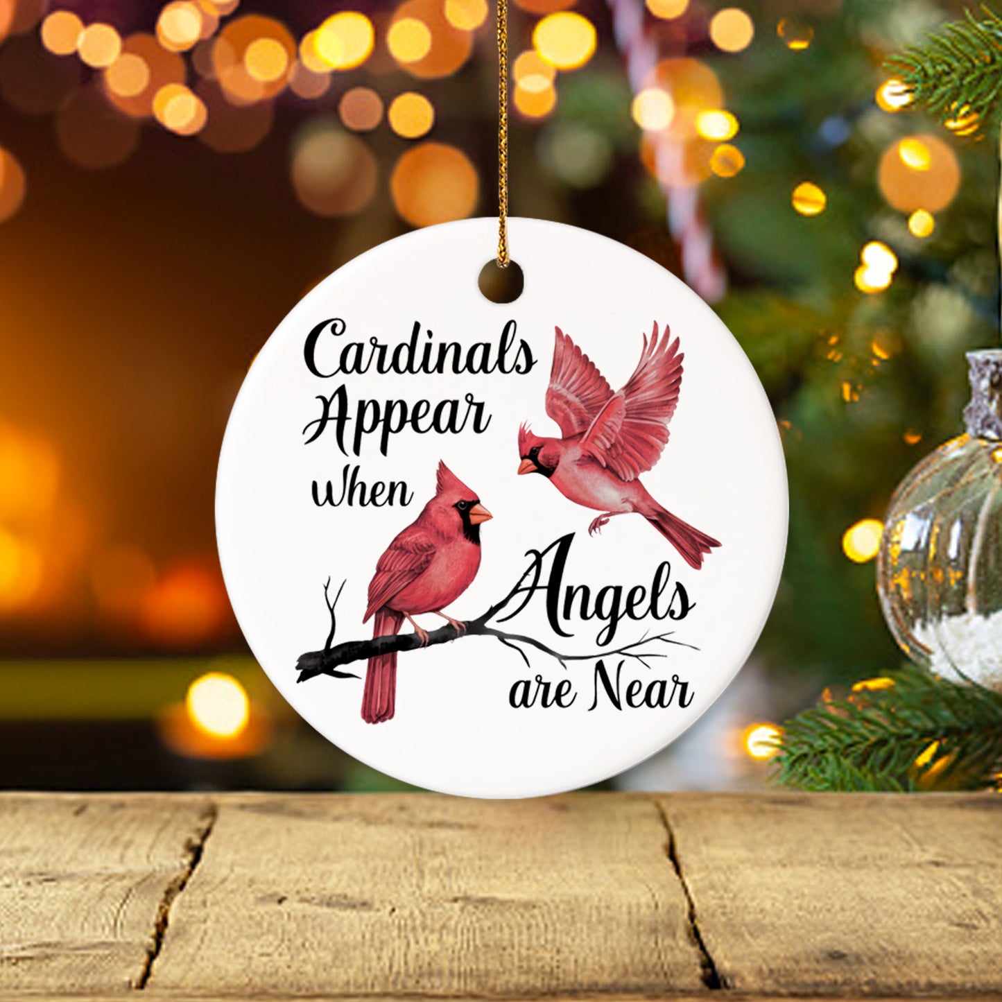 Memorial Cardinal 12 - Ceramic Circle Ornament