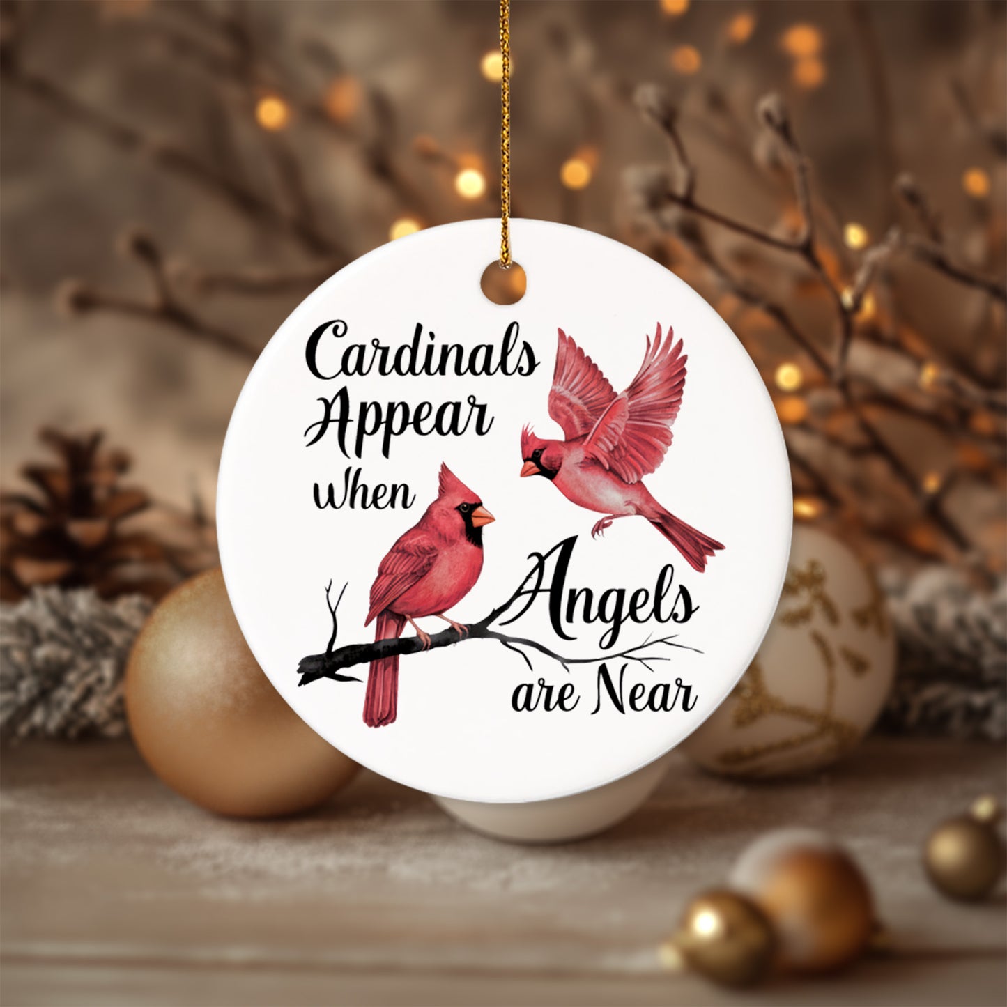 Memorial Cardinal 12 - Ceramic Circle Ornament