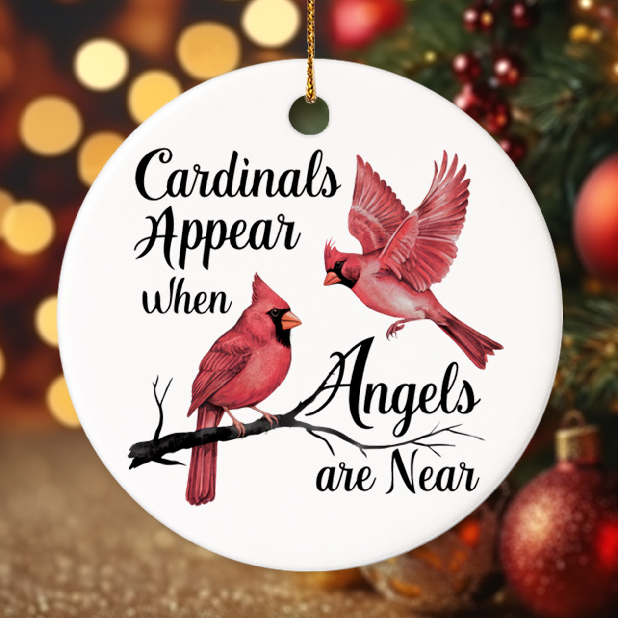 Memorial Cardinal 12 - Ceramic Circle Ornament