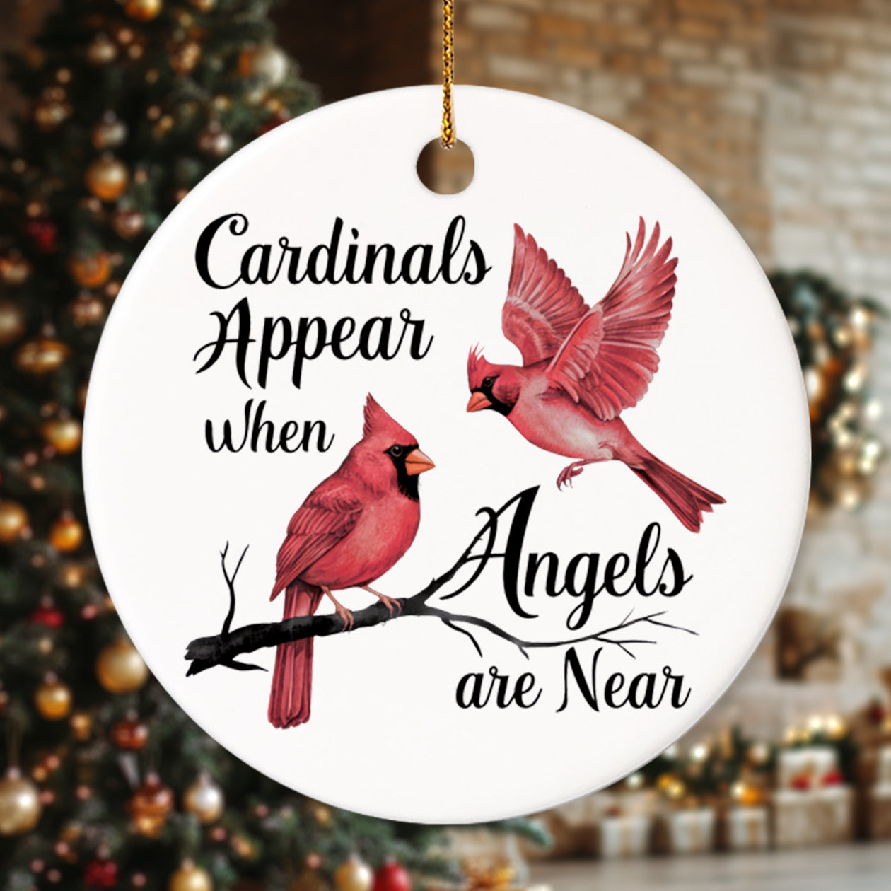 Memorial Cardinal 12 - Ceramic Circle Ornament