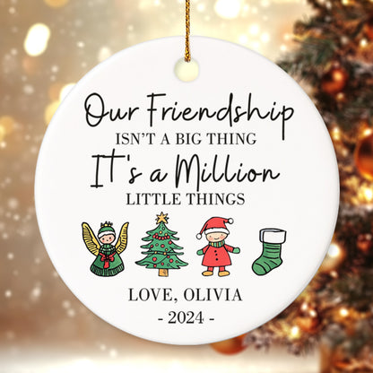 Our Friendship - Personalized Ceramic Circle Ornament