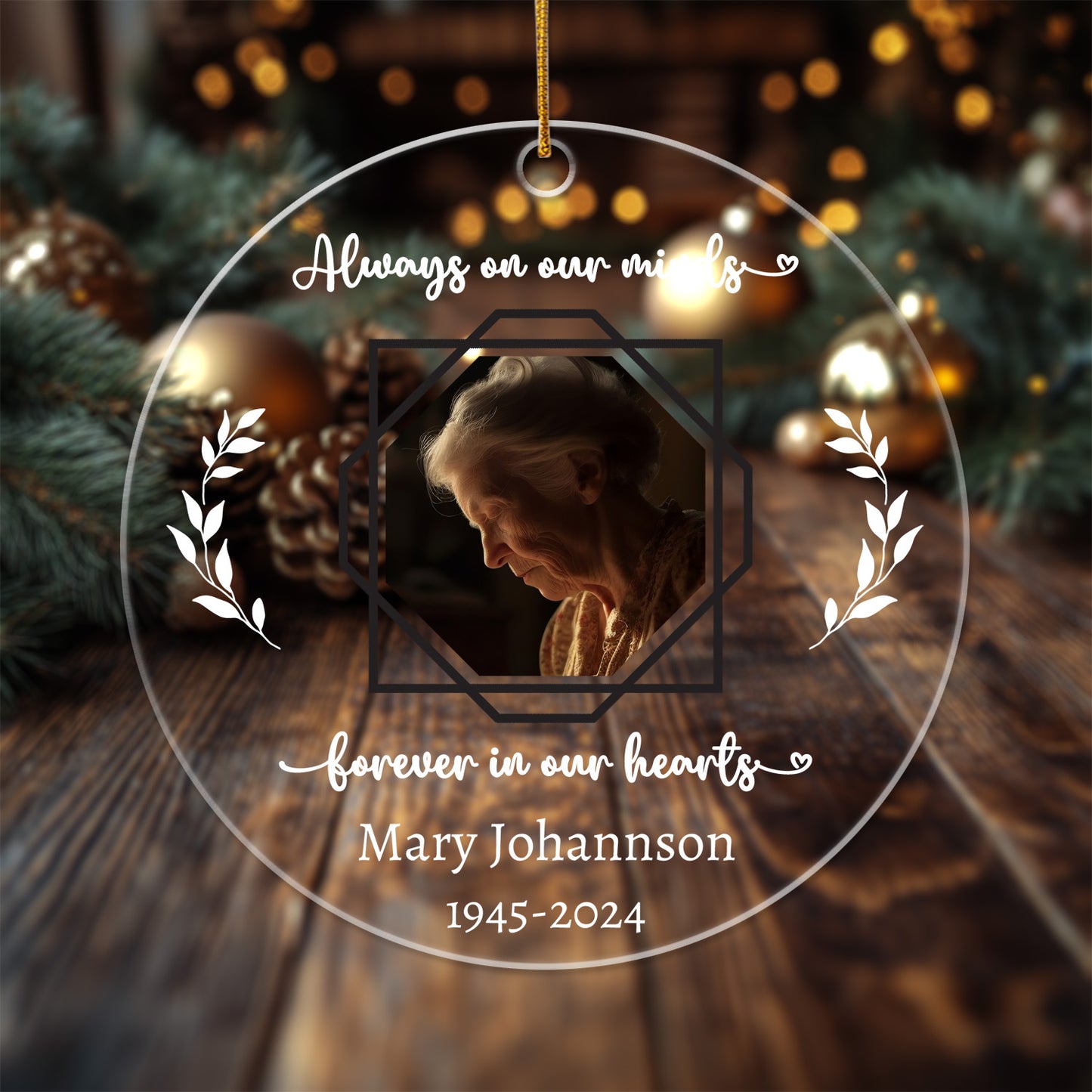 Memorial 4 - Personalized Circle Acrylic Ornament