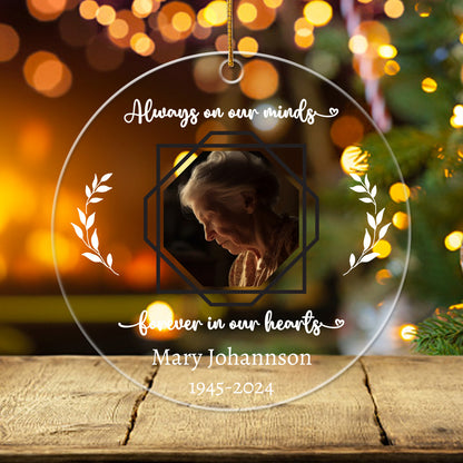 Memorial 4 - Personalized Circle Acrylic Ornament