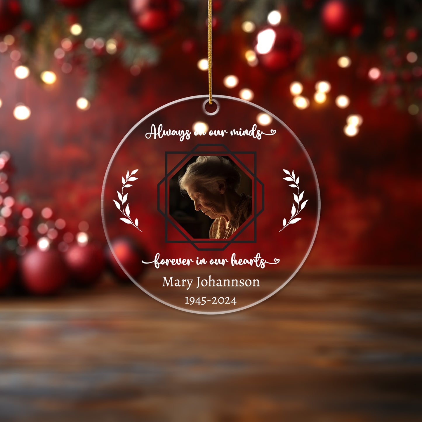 Memorial 4 - Personalized Circle Acrylic Ornament