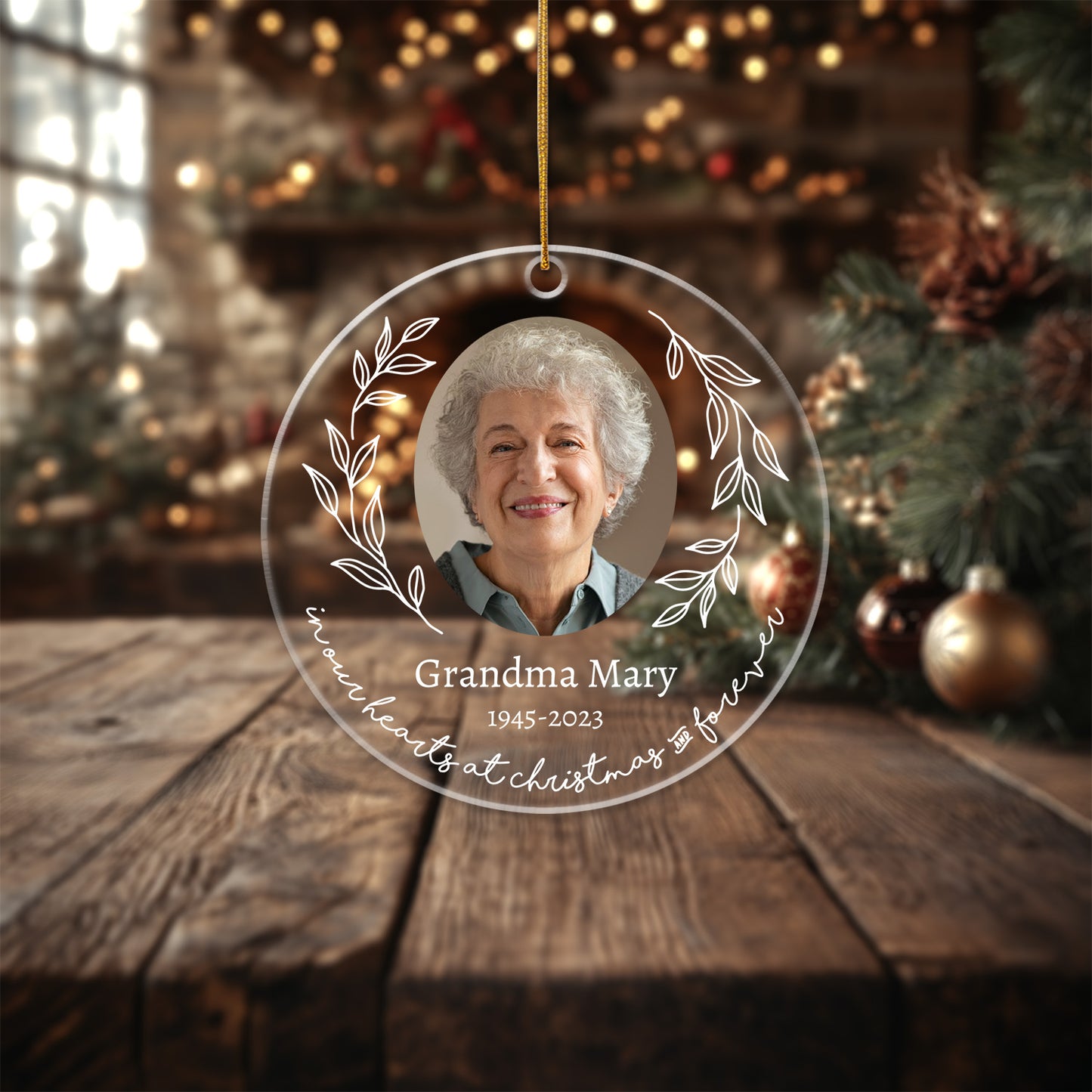 Memorial 6 - Personalized Circle Acrylic Ornament