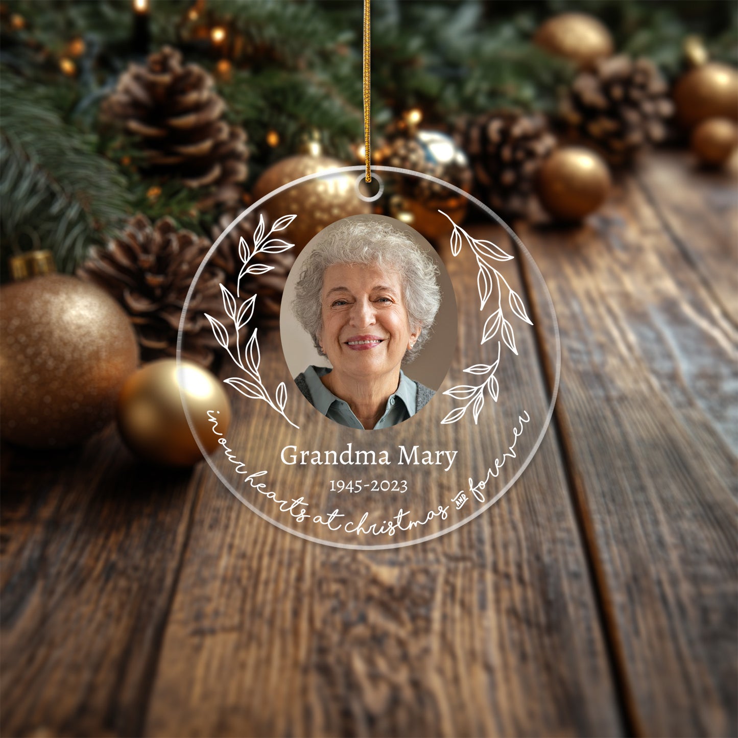 Memorial 6 - Personalized Circle Acrylic Ornament