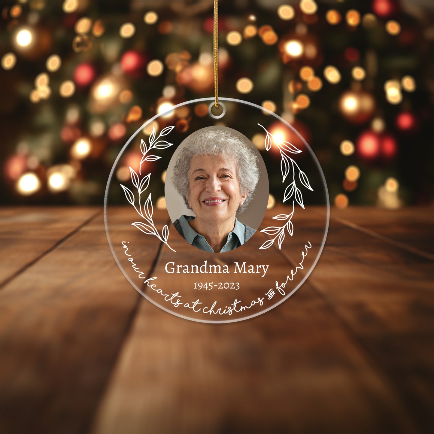 Memorial 6 - Personalized Circle Acrylic Ornament