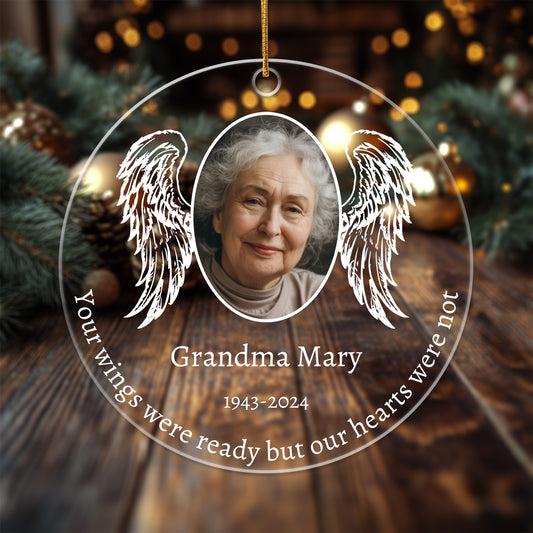 Memorial 5 - Personalized Circle Acrylic Ornament