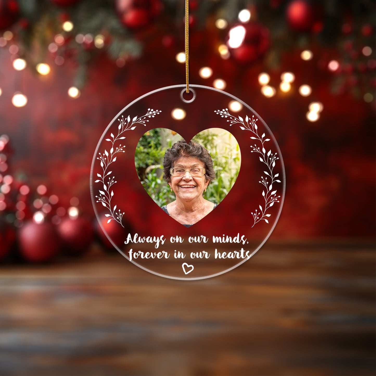 Memorial 8 - Personalized Circle Acrylic Ornament