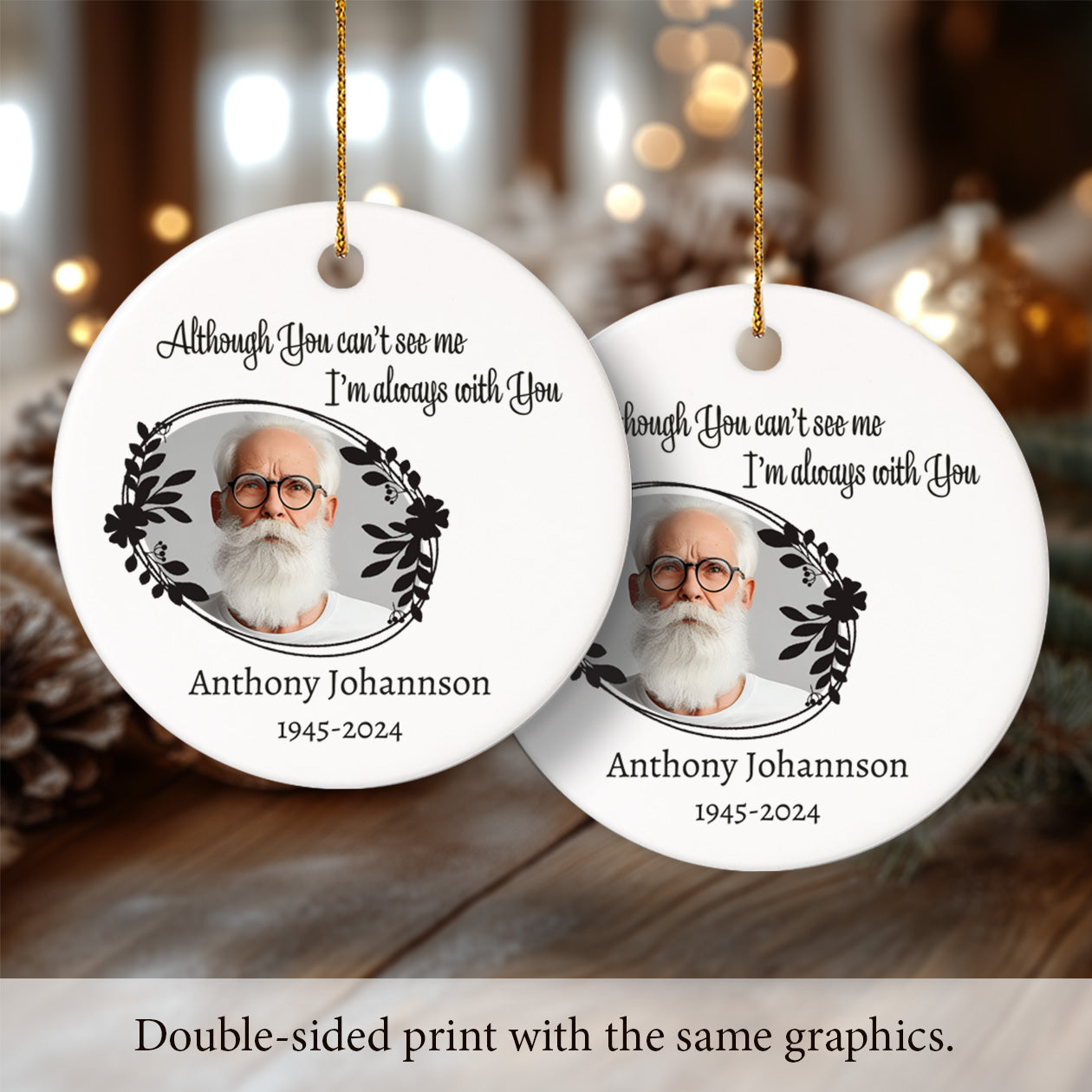 Memorial 1 - Personalized Ceramic Circle Ornament