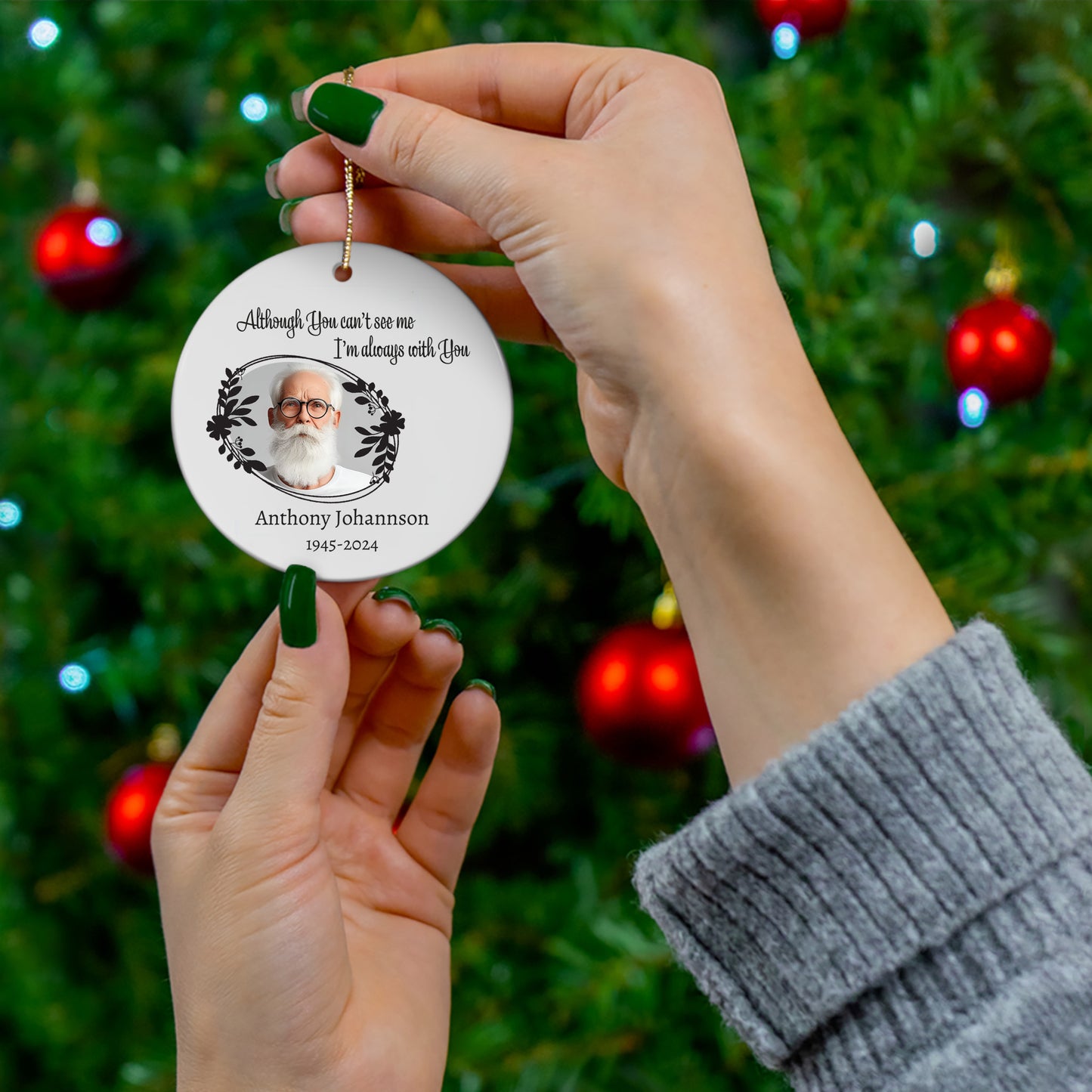 Memorial 1 - Personalized Ceramic Circle Ornament