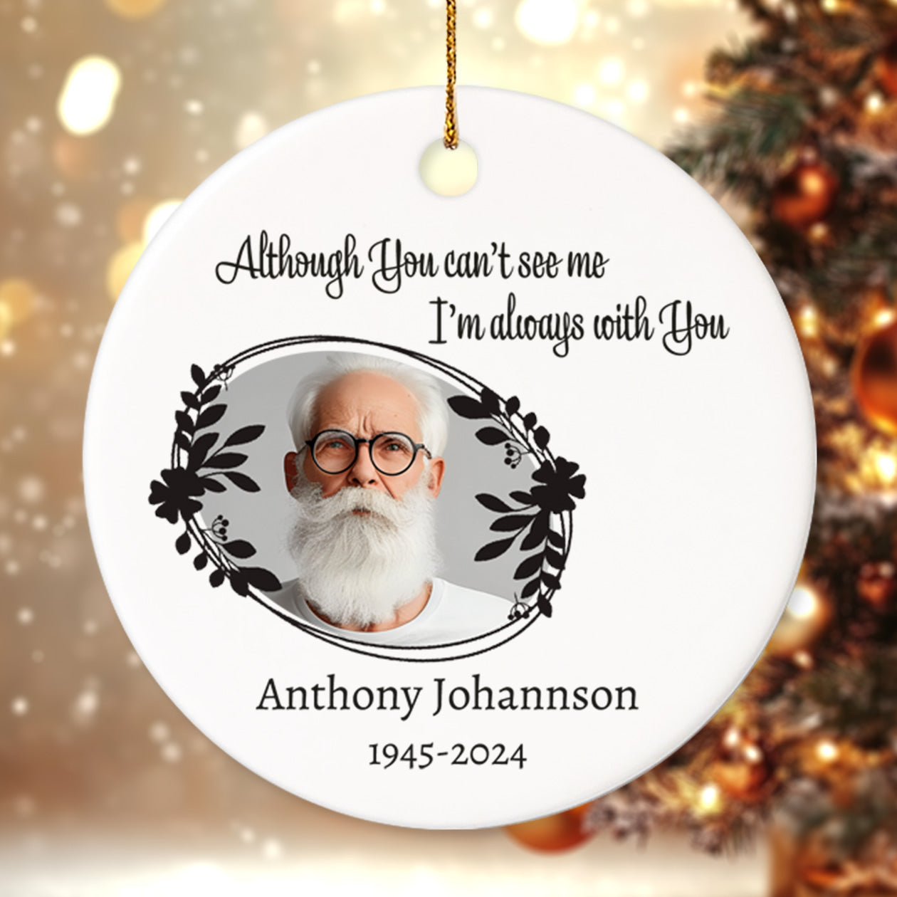 Memorial 1 - Personalized Ceramic Circle Ornament