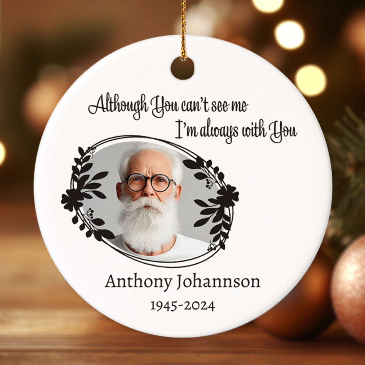 Memorial 1 - Personalized Ceramic Circle Ornament