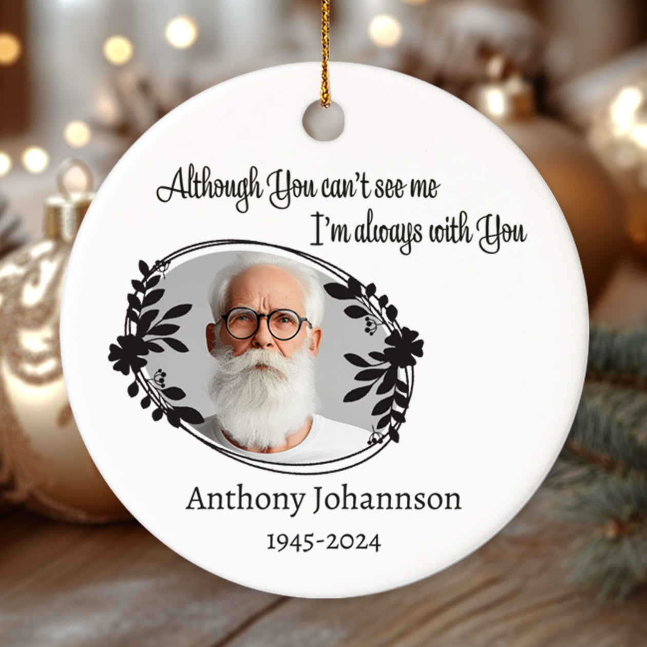 Memorial 1 - Personalized Ceramic Circle Ornament