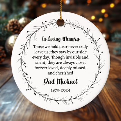 Memorial 9 - Personalized Ceramic Circle Ornament