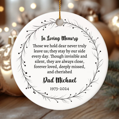 Memorial 9 - Personalized Ceramic Circle Ornament