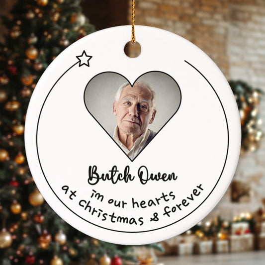 Memorial 4 - Personalized Ceramic Circle Ornament