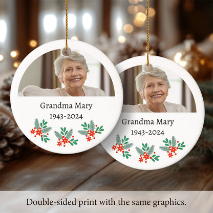 Memorial 5 - Personalized Ceramic Circle Ornament